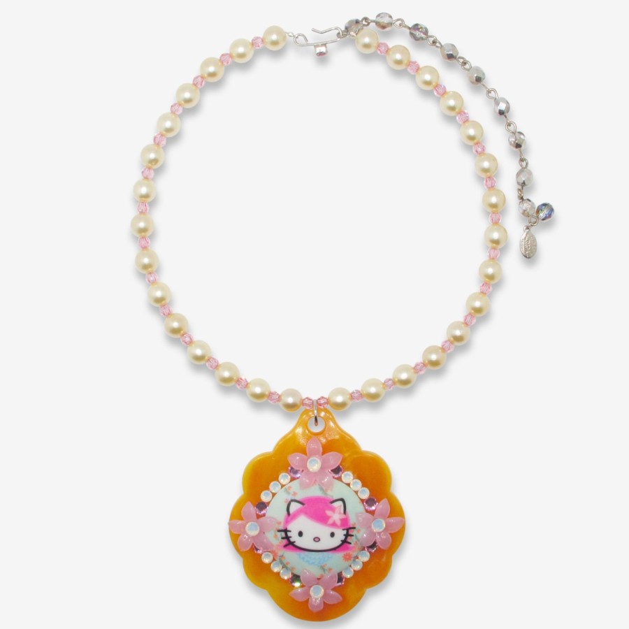 Necklaces Tarina Tarantino | Cherry Blossom Kitty Necklace