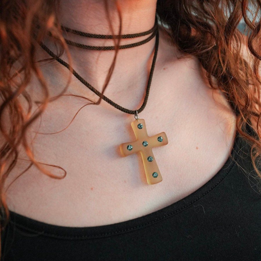 Necklaces Tarina Tarantino | Cross Cord Necklace