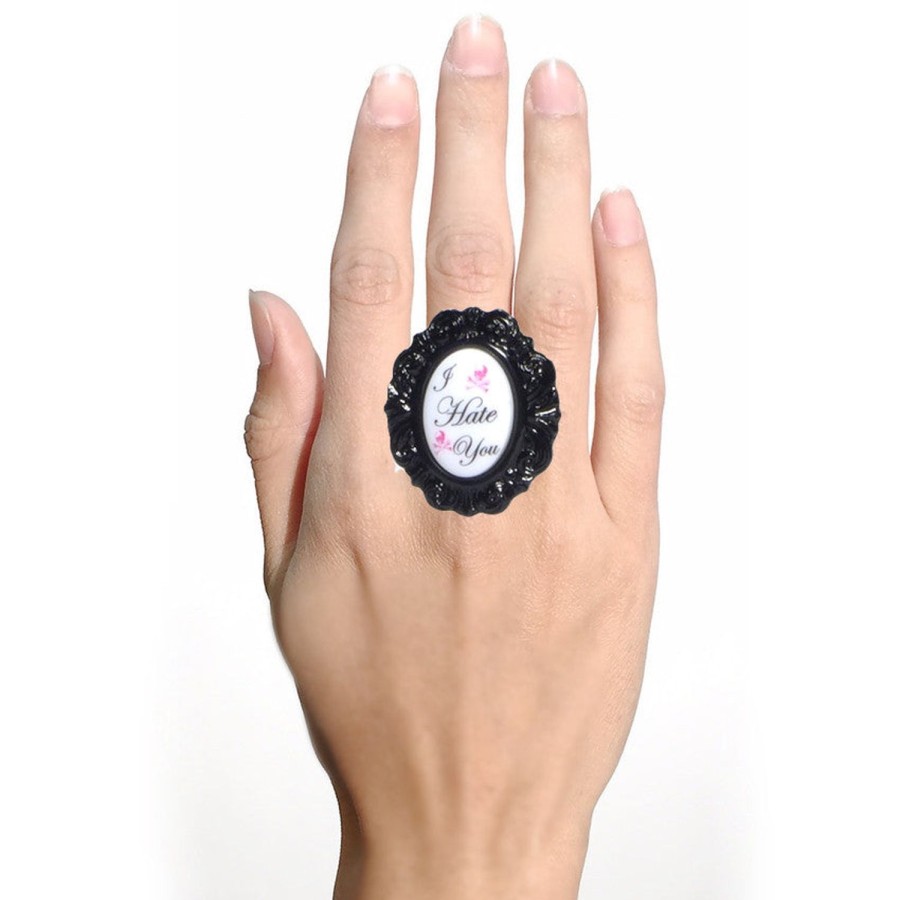 Rings Tarina Tarantino | Hate You Baroque Ring Black